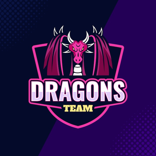 Hand drawn esport dragon logo