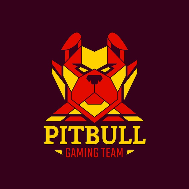 Free Vector hand drawn esport pitbull  logo template