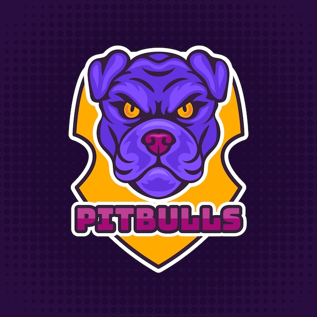 Free Vector hand drawn esport pitbull logo template