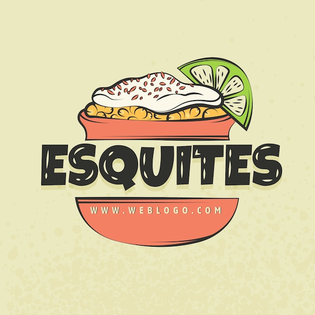 Free Vector hand drawn esquites logo design