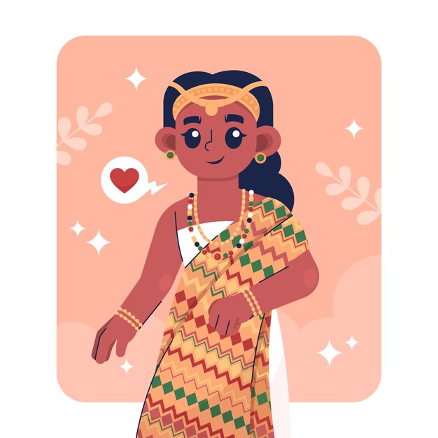 Hand drawn ethnic beauty illustration