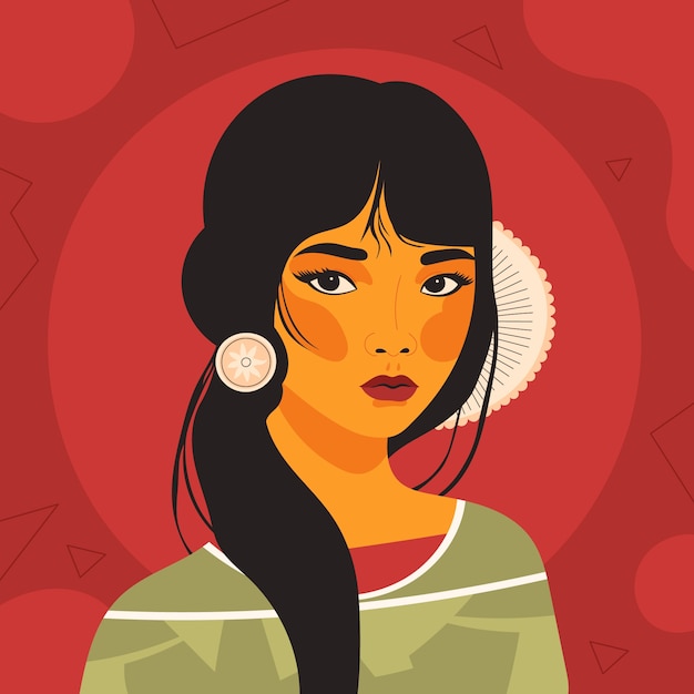 Free Vector hand drawn ethnic beauty illustration