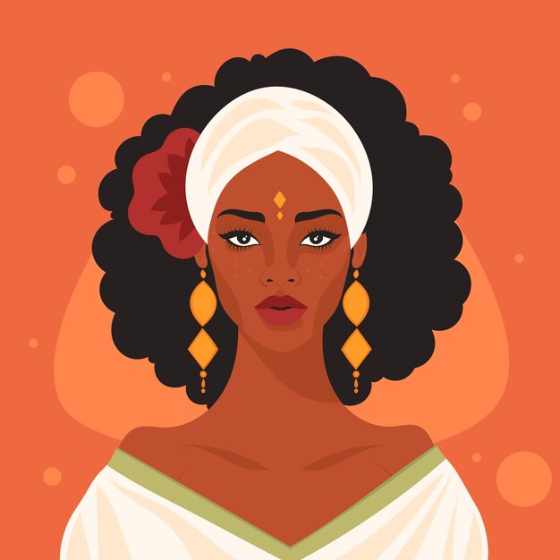 Hand drawn ethnic beauty illustration