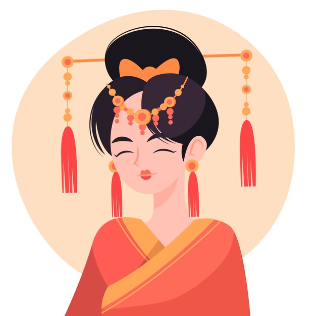 Hand drawn ethnic beauty illustration