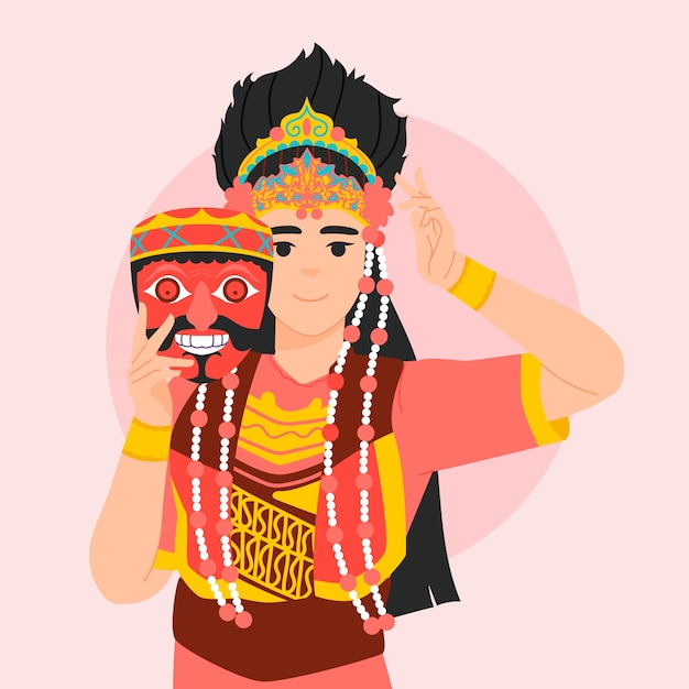 Free Vector hand drawn ethnic beauty illustration