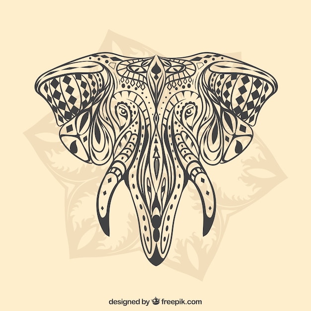 Free Vector hand drawn ethnic elephant