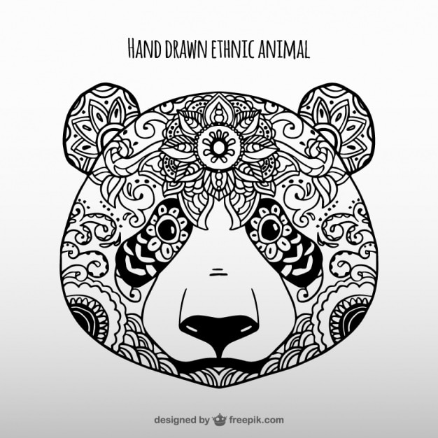 Free vector hand drawn ethnic panda