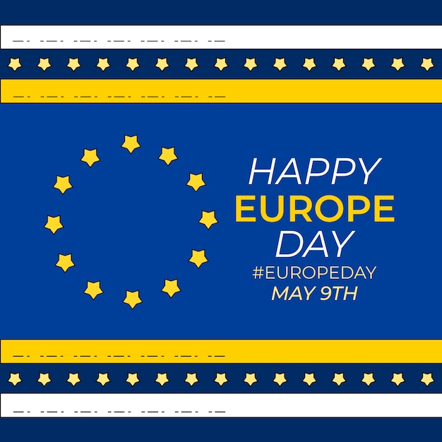 Free Vector hand drawn europe day illustration