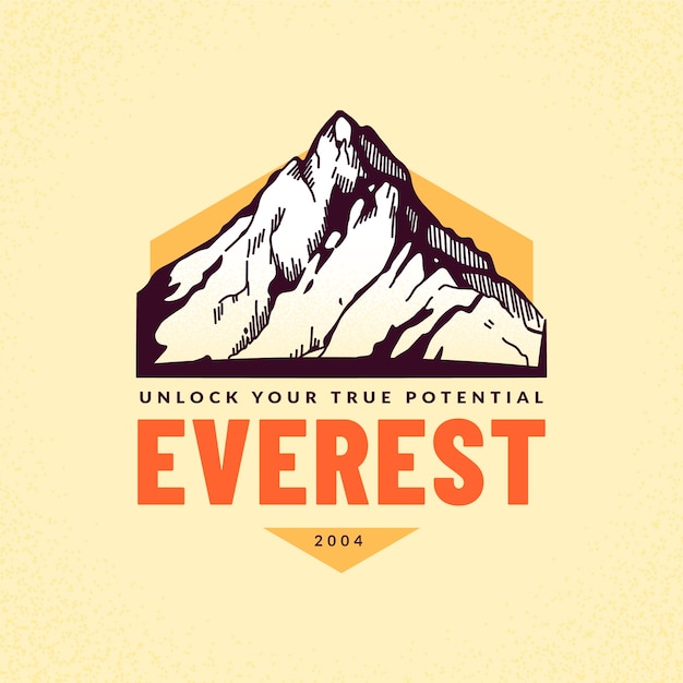 Free Vector hand drawn everest logo design