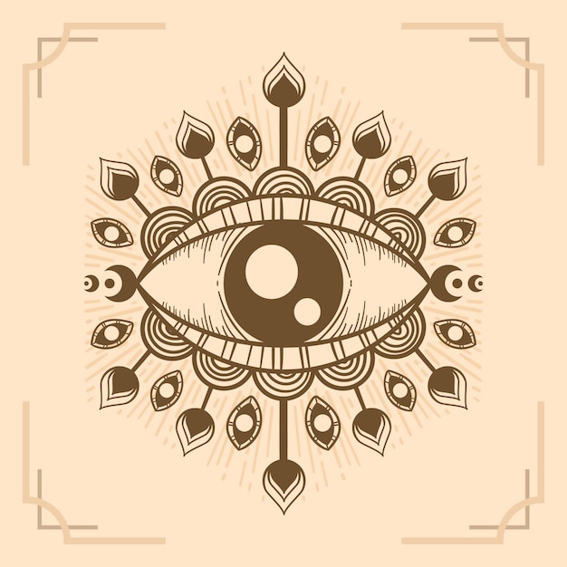 Free Vector hand drawn evil eye illustration