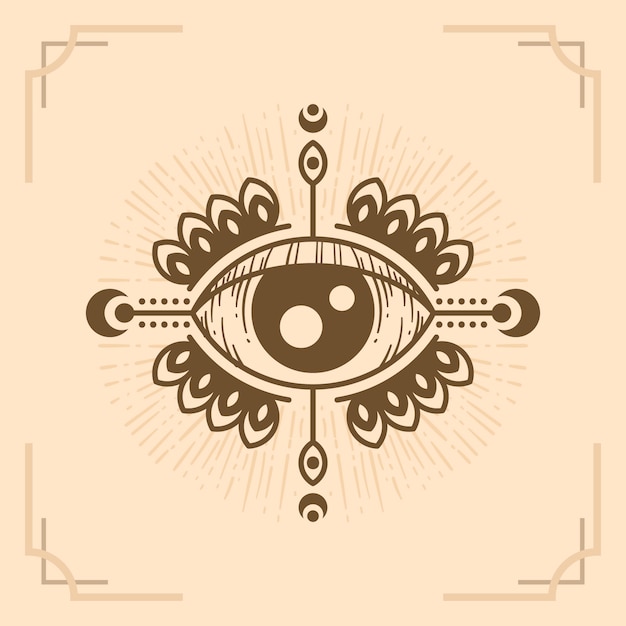 Free Vector hand drawn evil eye illustration