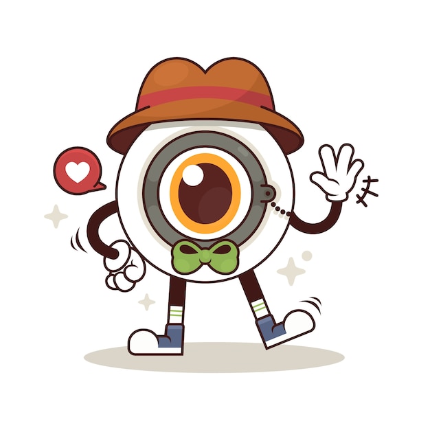 Free Vector hand drawn eyeball  cartoon illustration