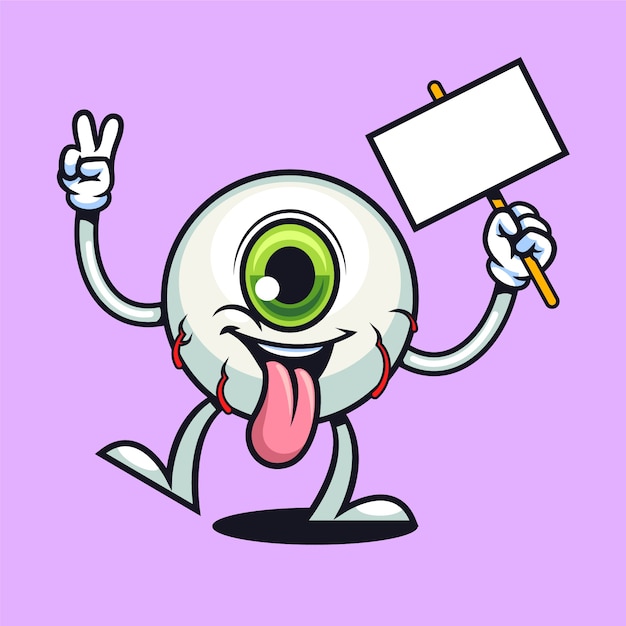 Free Vector hand drawn eyeball cartoon illustration