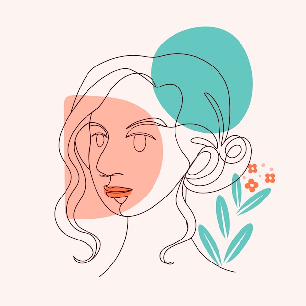 Free Vector hand drawn face drawing illustration