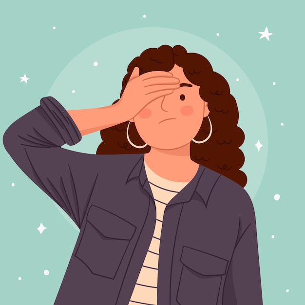 Hand drawn facepalm illustration