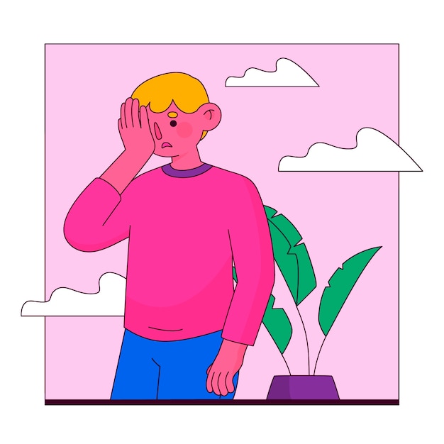 Hand drawn facepalm illustration