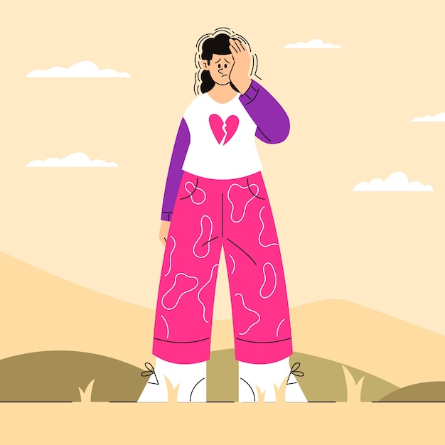 Free vector hand drawn facepalm illustration