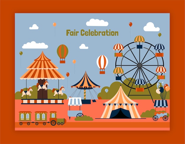 Hand drawn fair design template