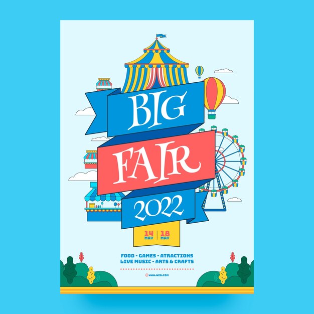 Hand drawn fairfun poster template