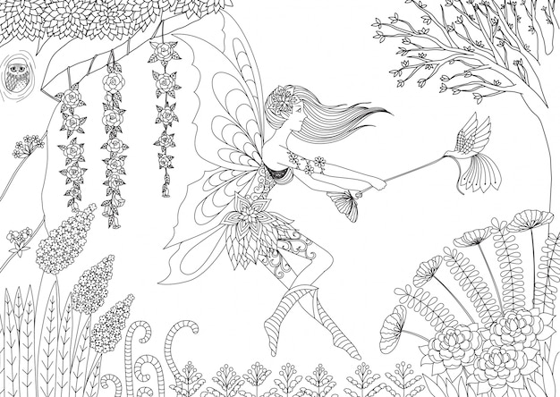 Hand drawn fairy background