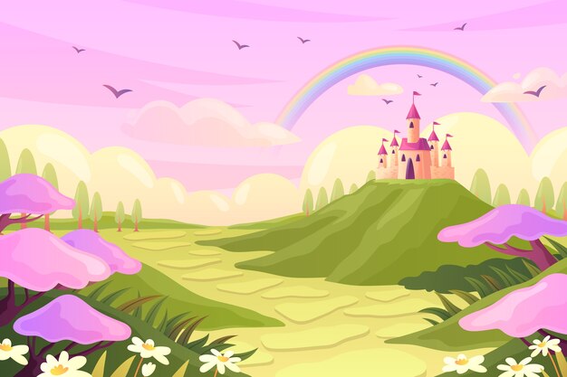 Hand drawn  fairytale background