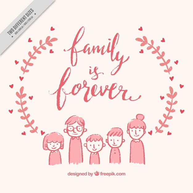 Free vector hand drawn family background