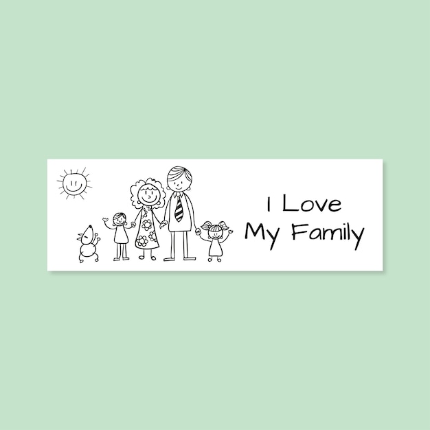 Free Vector hand drawn family bumper sticker