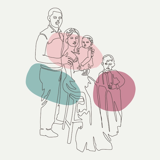 Free vector hand drawn family drawing illustration