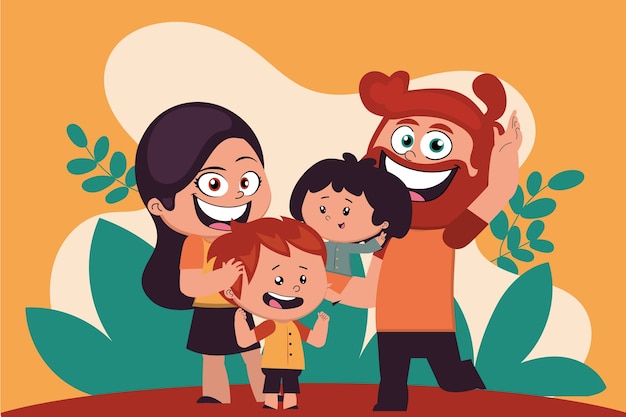 Free Vector hand drawn family moments illustration