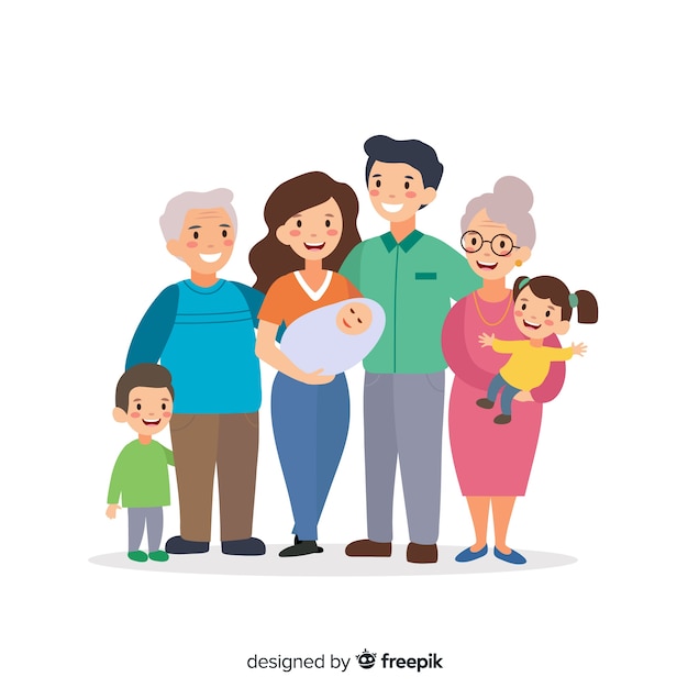 Free Vector hand drawn family portrait