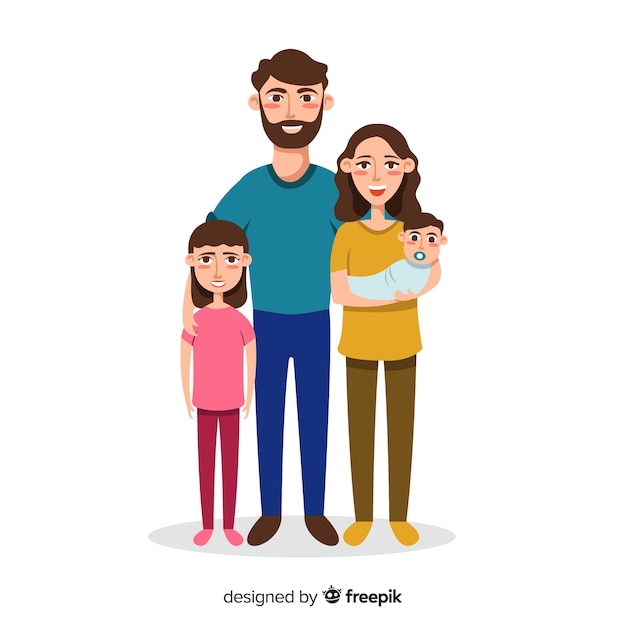 Free Vector hand drawn family portrait