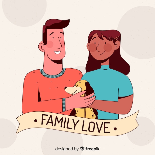 Free Vector hand drawn family portrait