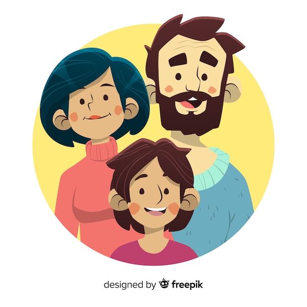 Free Vector hand drawn family portrait