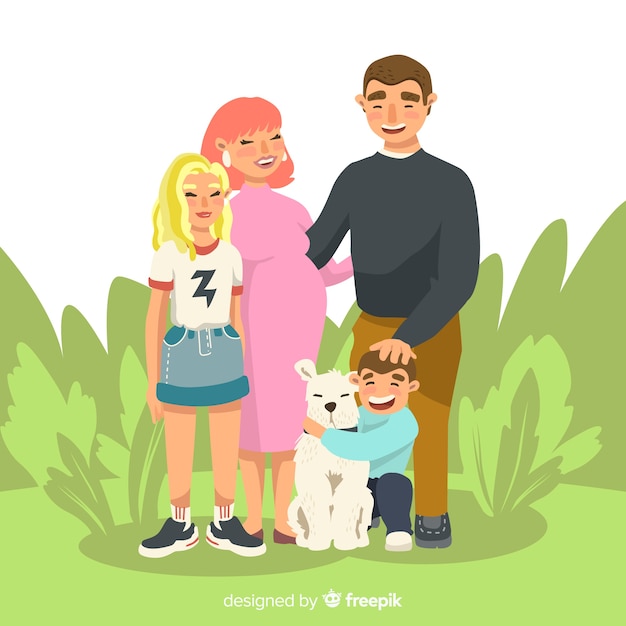 Free Vector hand drawn family portrait