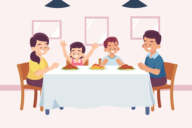 Free Vector hand drawn family reunion illustration