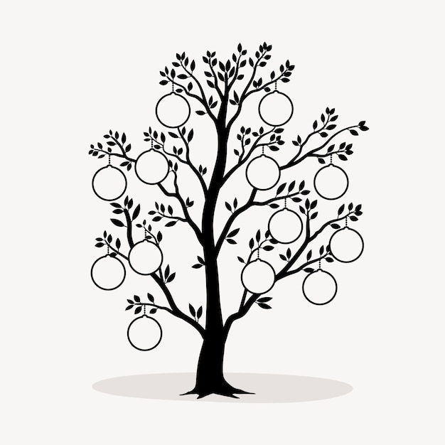 Free Vector hand drawn family tree silhouette