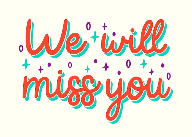 Hand drawn farewell lettering background