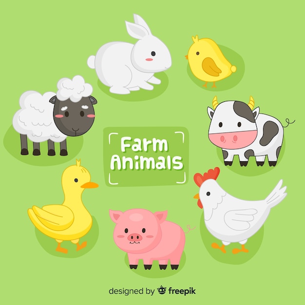 Hand drawn farm animal collection