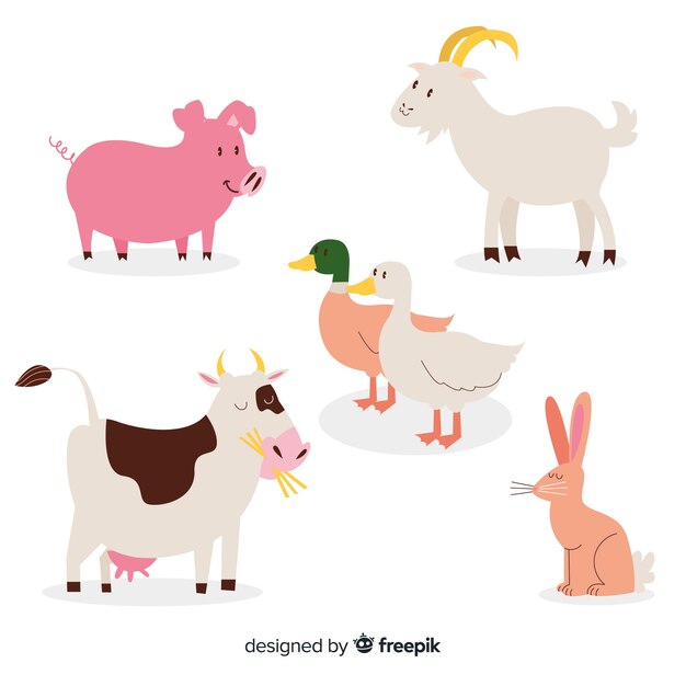 Hand drawn farm animal collection