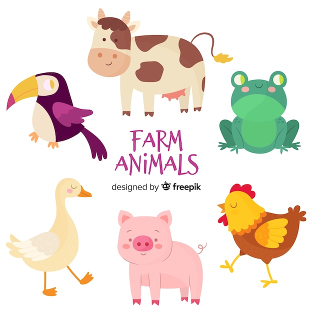 Hand drawn farm animal collection