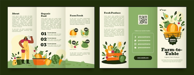 Free Vector hand drawn farm lifestyle brochure