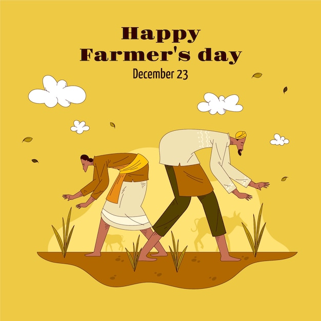 Free Vector hand drawn farmer's day celebration illustration