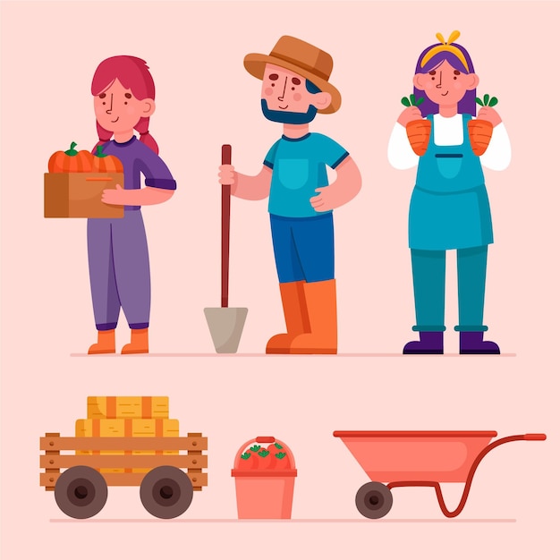 Free Vector hand drawn farming profession