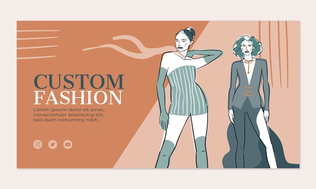 Free Vector hand drawn fashion collection facebook template