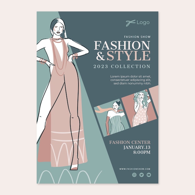 Free Vector hand drawn fashion collection poster