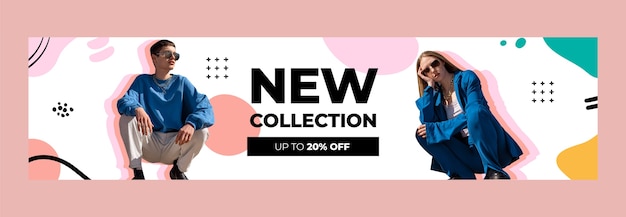 Free Vector hand drawn fashion collection twitch banner