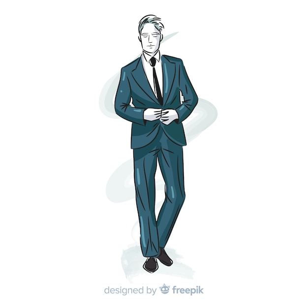 Free Vector hand drawn fashion man illustration