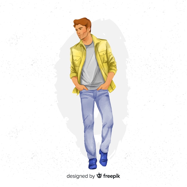 Free Vector hand drawn fashion man illustration