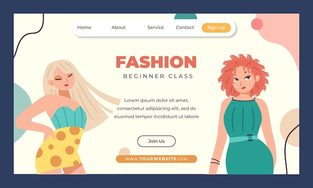 Free Vector hand drawn fashion trends landing page