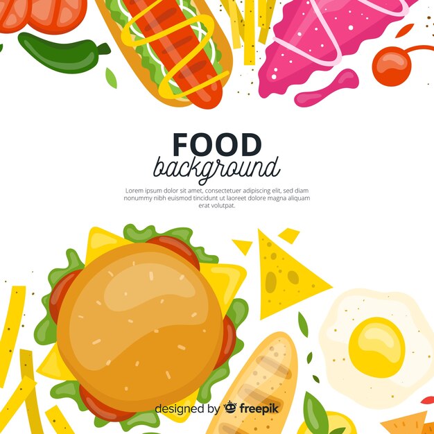 Hand drawn fast food background